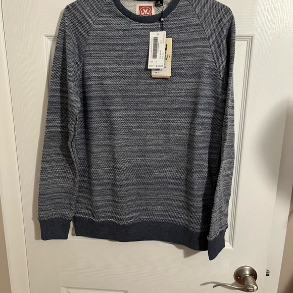 Micros Other - Micros Men's Navy and Gray Lightweight Crewneck Sweater